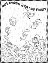 Coloring Showers April Pages Bring Flowers May Popular sketch template