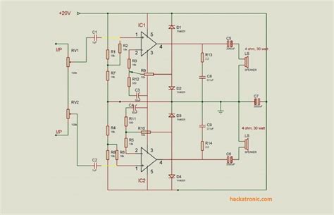 stereo amplifier circuit   amplifier projects