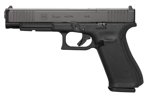 Glock 34 Mos Gen 5 9mm Full Size Pistol With Front Serrations 10 Round