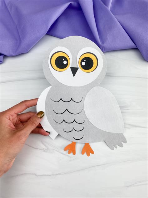 snowy owl printable craft  kids simple everyday mom