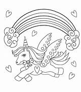 Arcobaleno Colorare Unicorno Nell sketch template