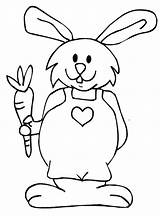 Coloring Rabbit Pages Bunny Carrot Color Kids Easter Print Simple Printable Nose Getcolorings Children Popular Library Clipart sketch template
