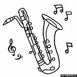 Kolorowanki Saxophone Instrumenty Muzyczne Saksofon Baritone Jazz Sax Darmowe Thecolor Flute sketch template