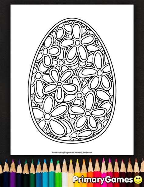 colorful easter egg coloring page