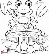 Frog Coloring Pages Printable Cute Spring Cartoon Bubakids Color Printables Toad Time Kids Colouring Preschool Frogs Sheets Number Print Google sketch template
