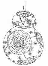 Wars Coloring Star Pages Bb8 Adult Sheets Adults Robot Bb Movie Leia Cute Color Book Fan Movies Justcolor Printable Mandala sketch template