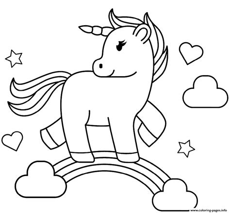 rainbow cute unicorn coloring pages rilofc