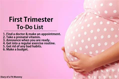First Trimester To Do List Diary Of A Fit Mommy