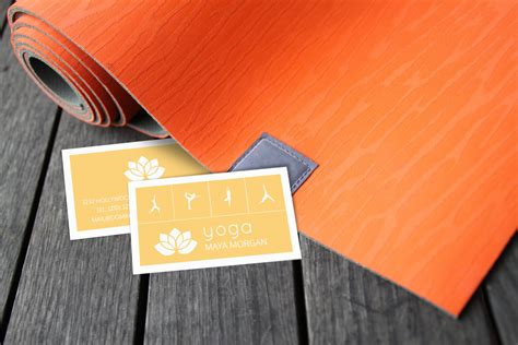 modern white lotus yoga business card  design