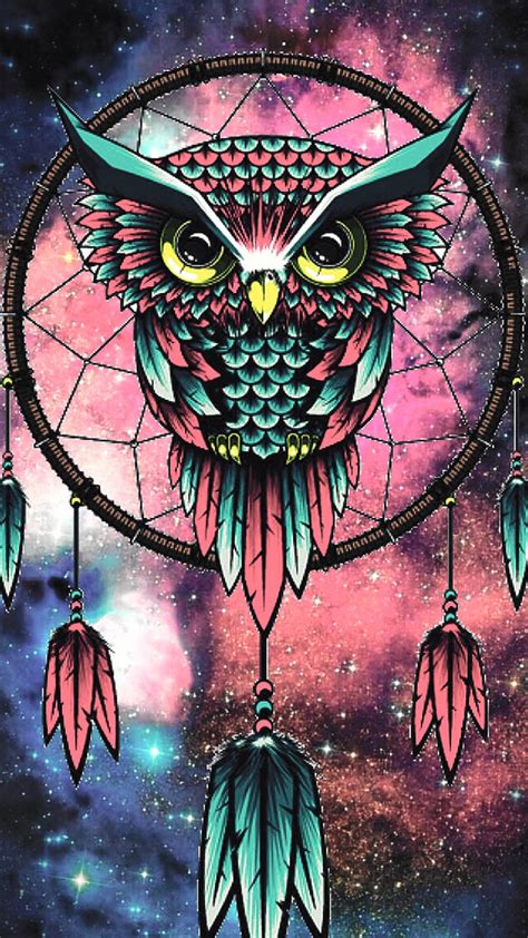 galaxy owl dream catcher wallpaper wallpaperscom