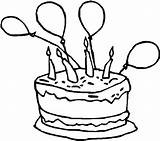 Birthday Cake Balloons Coloring Pages Netart sketch template