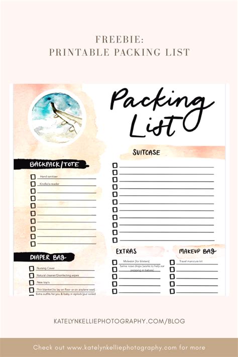 printable packing list printable packing list packing list list