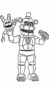 Freddy Golden Coloring Pages Fnaf Nights Toy Tremendous sketch template