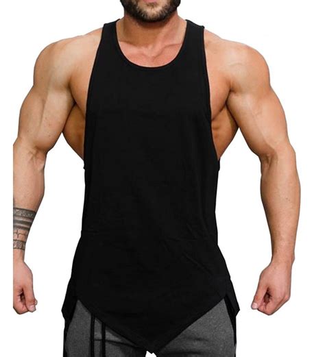 Men S Gym Workout Tank Top Bodybuilding Muscle Stringer Fitness T Shirt