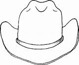 Cowboy Coloring Pages Hat Printable Kids sketch template