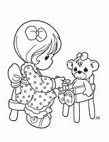 Precious Moments Coloring Pages Bear Print Printable Sheets Teddy Summer sketch template