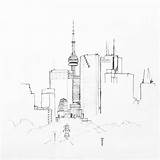 Skyline Drawing Line Pittsburgh City Getdrawings sketch template