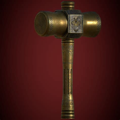 medieval golden hammer cgtrader