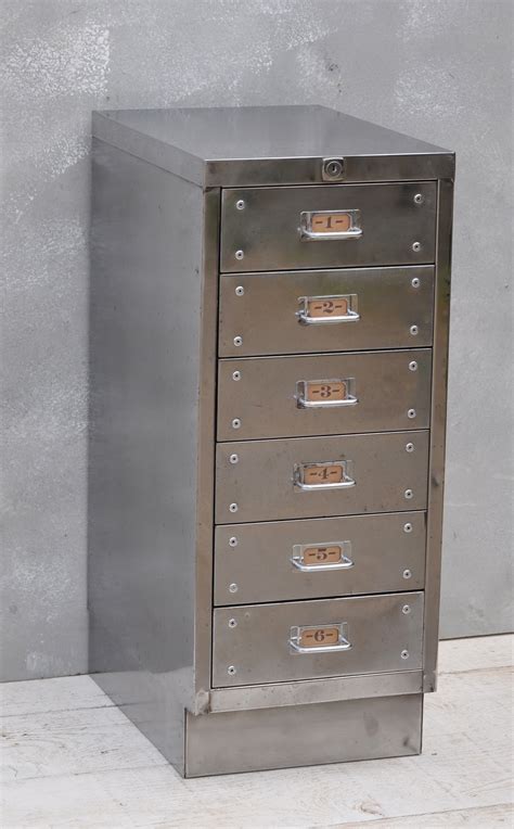 vintage industrial steel filing cabinet  drawer home