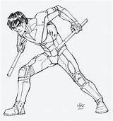 Nightwing Robin Ac04 Justice Arkham sketch template