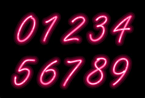 neon alphabet font numbers  vector art  vecteezy