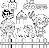 Coloring Animals Farmer Vector Boy Book Collection sketch template