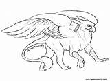 Coloring Griffin Pages Gryphon Printable Kids Adults sketch template