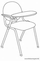 Chair Objects Coloring Classroom Outline Pages Flashcard School Kindergarten Clipart Printable Popular Template sketch template