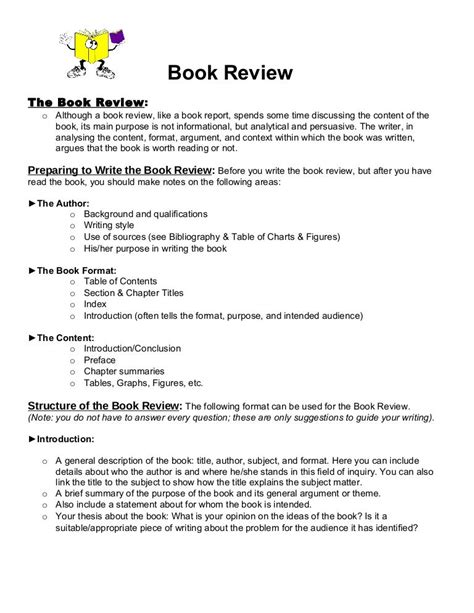 book review report sample book report template