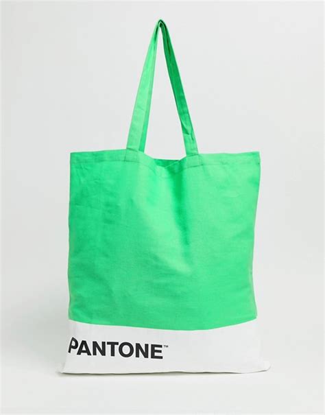 bershka  pantone tote bag  green asos