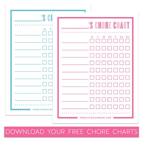 printable chore chart  kids   ages