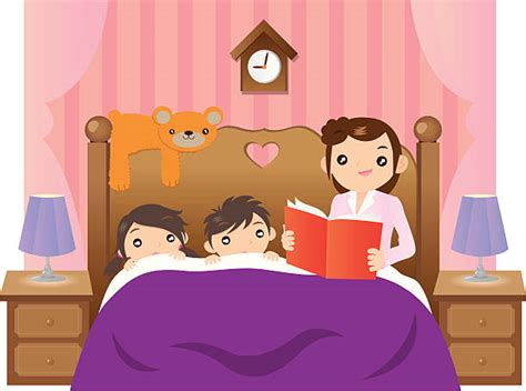 mom reading bedtime story illustrations royalty free vector graphics