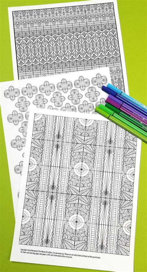 printable pattern coloring pages  adults moms  crafters