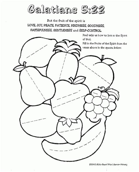 fruit   spirit coloring page  preschoolers   sunday