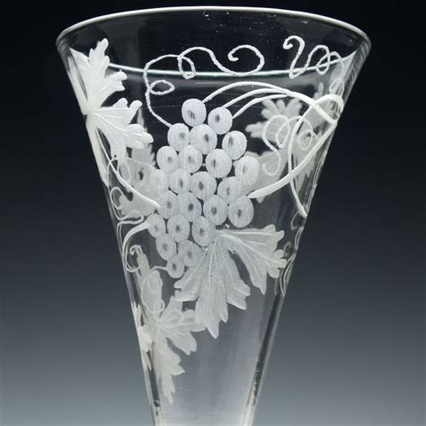 engraved 18th century georgian mixed twist champagne glass