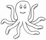 Octopus Cartoon Kids Clipart Outline Coloring Library sketch template
