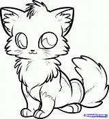 Fox Coloring Cute Pages Baby Anime Animal Cat Kawaii Printable Drawings Drawing Animals Foxes Draw Cartoon Kitten sketch template