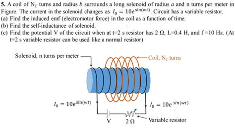 coil  nc turns  radius  surrounds  long solenoid  radius zuotipro
