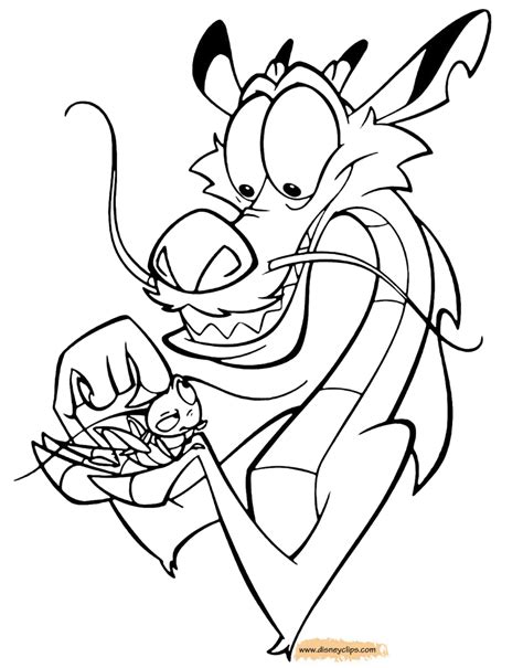 mulan mushu coloring pages coloring pages