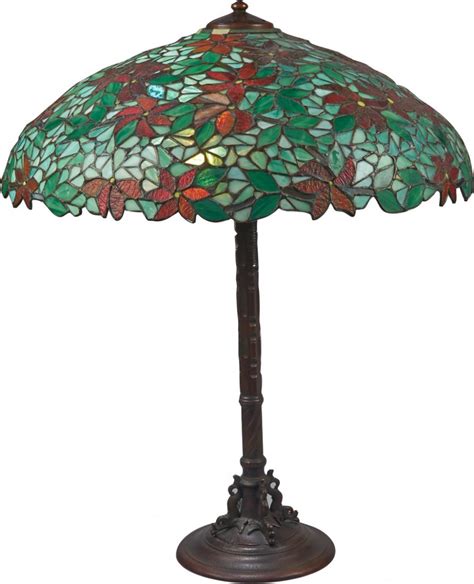 antique handel table lamp w leaded stained glass shade may 04 2014
