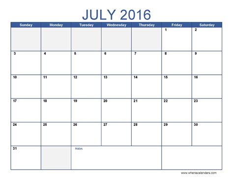 july 2016 calendar excel july2016 excelcalendar national day and history