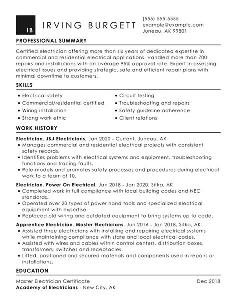 electrician cv examples tips writing guide