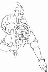 Hanuman Coloring Trace Simple Paint Pages Book Books Sketch Template Krishnastore Children 1115 sketch template