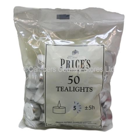 prices candles tealights white  pack cambers country store