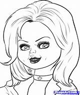 Chucky Coloring Pages Easy Horror Drawing Bride Drawings Scary Draw Artwork Step sketch template