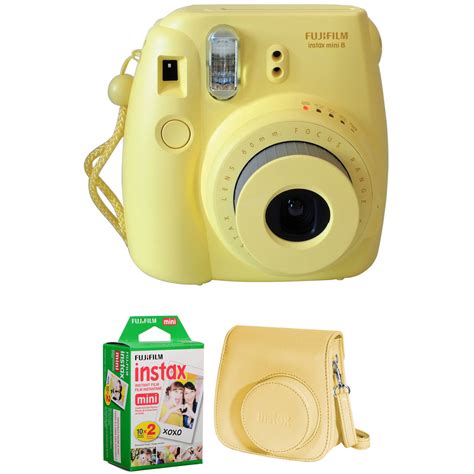 fujifilm instax mini  instant film camera basic kit yellow