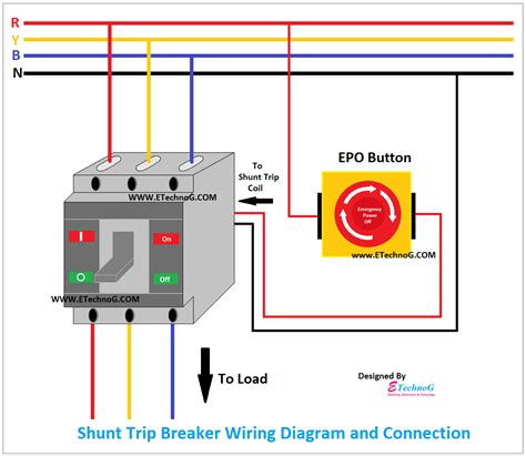 wiring diagram  shunt trip circuit breaker