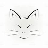 Katzenkopf Malvorlage Silueta Whiskers Myloview Orejas Ausmalbilderfureuch sketch template