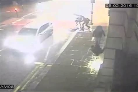 terrifying ‘sex attack caught on cctv as woman leaps into busy road