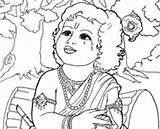 Krishna Stealing Butter Coloring Colouring Pages Sheet Kids Baby Lord Years Hare Getcolorings Getdrawings sketch template